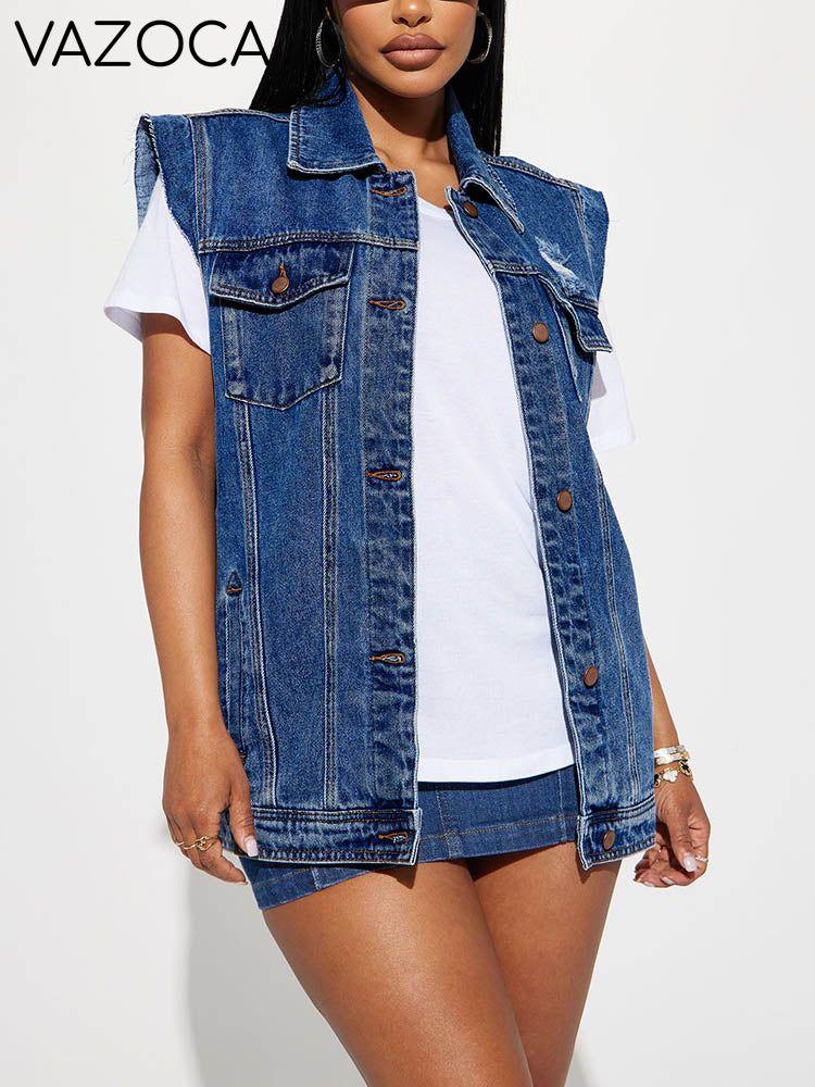 Button Denim Vest