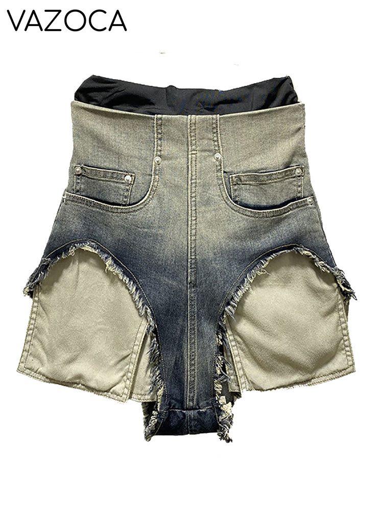 Raw Edge Pocket Denim Shorts