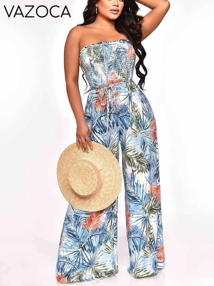 Tube Boho Beach Wide Leg Jumpsuit