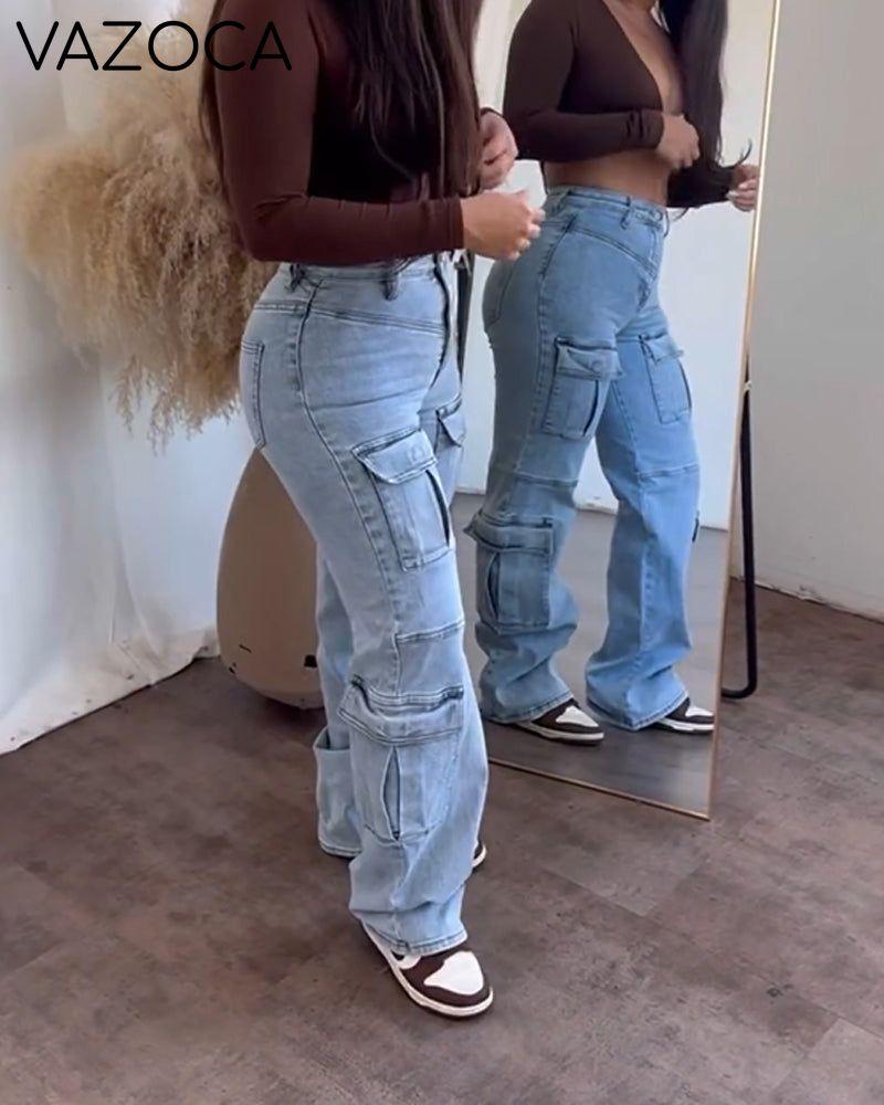 Work Style Micro Stretch Multi-Pocket Jeans