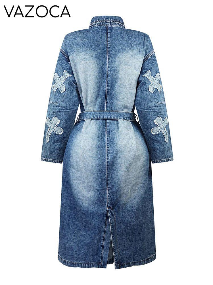 Cross Denim Trench Coat