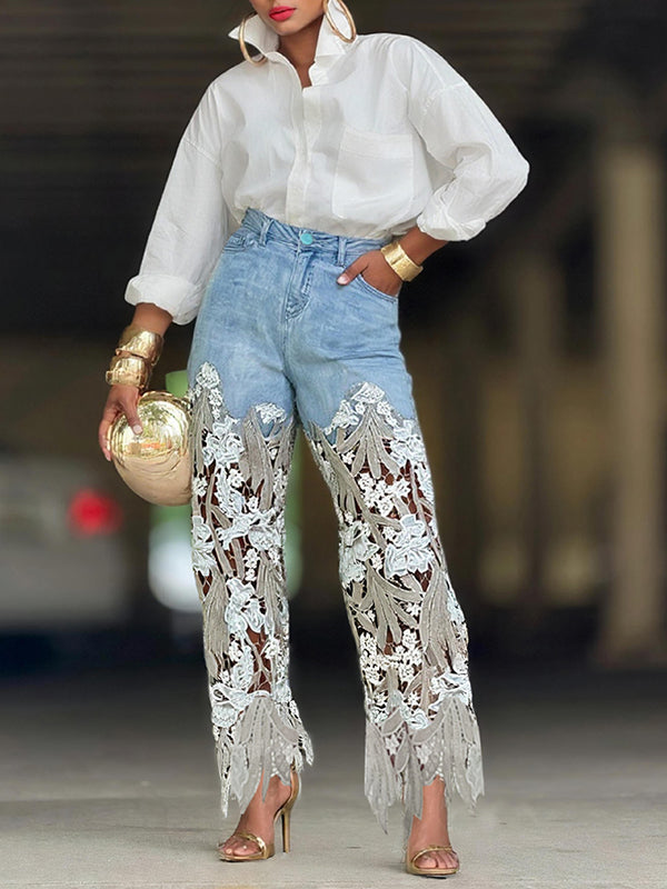 Morchique Lace Combo Jeans