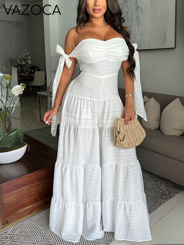 Off-Shoulder Wide Leg Jumpsuit