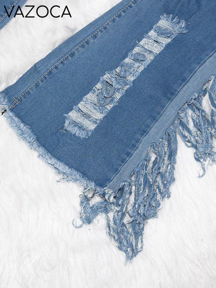 Ripped Fringe Jeans