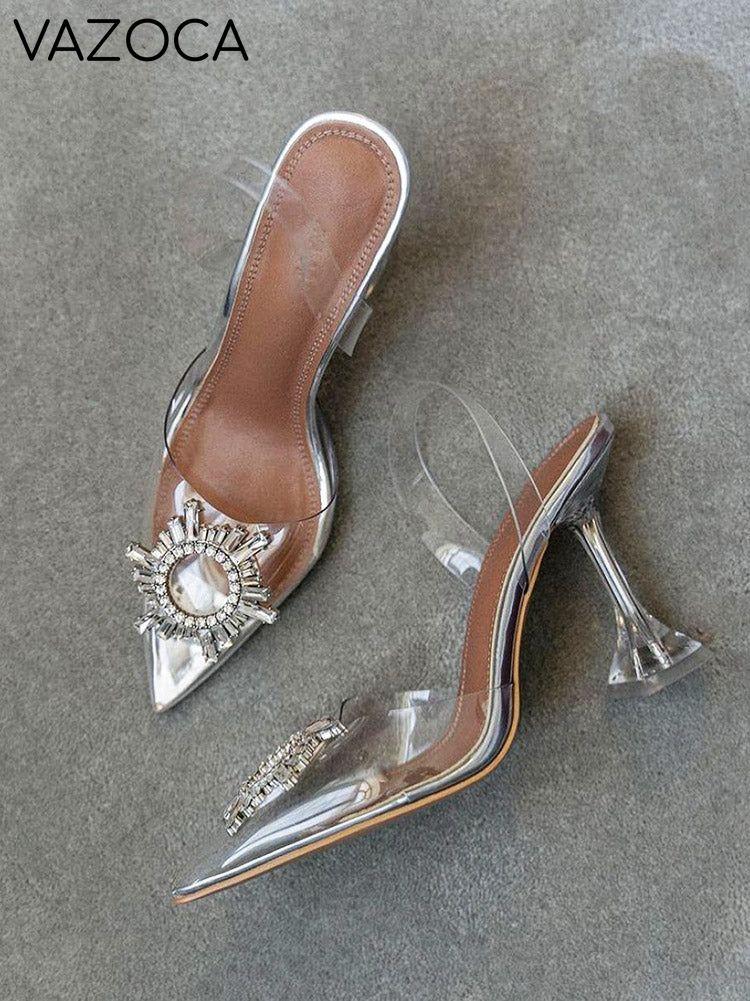 Rhinestone Pointed Toe Heel Sandals