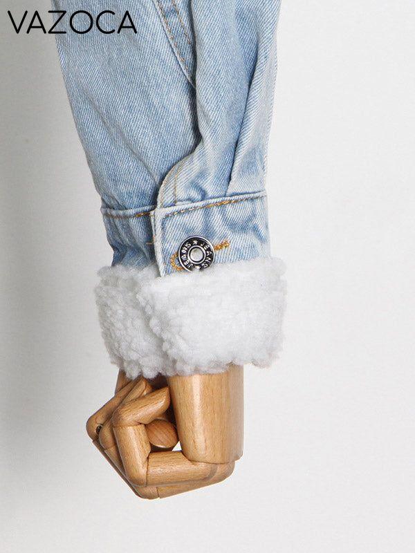 Hoodie Denim Faux Fur Jacket