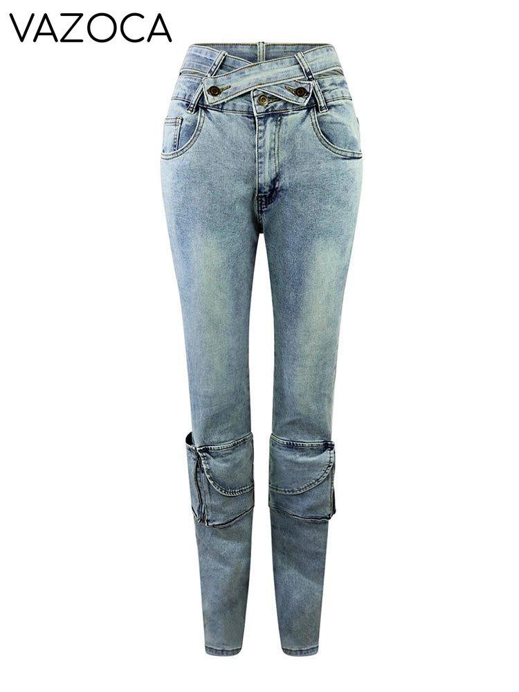 Cutout Waist Denim Jeans