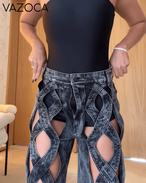Twist Hollow Wide Leg Pants (Pre-sale)