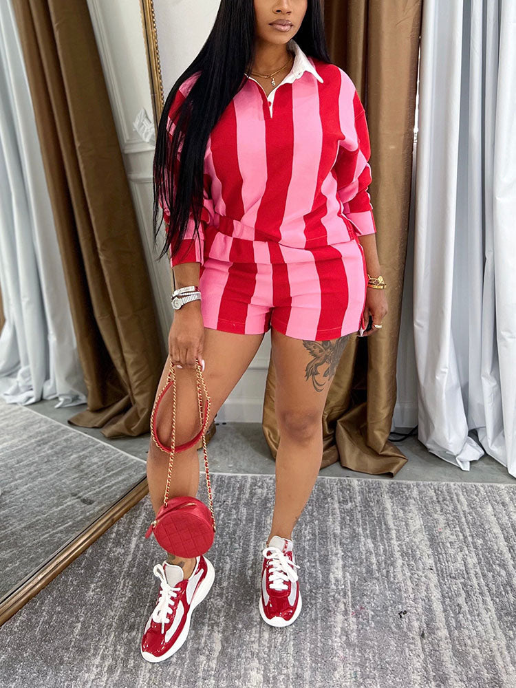 Shirt Polo Top & Shorts Set