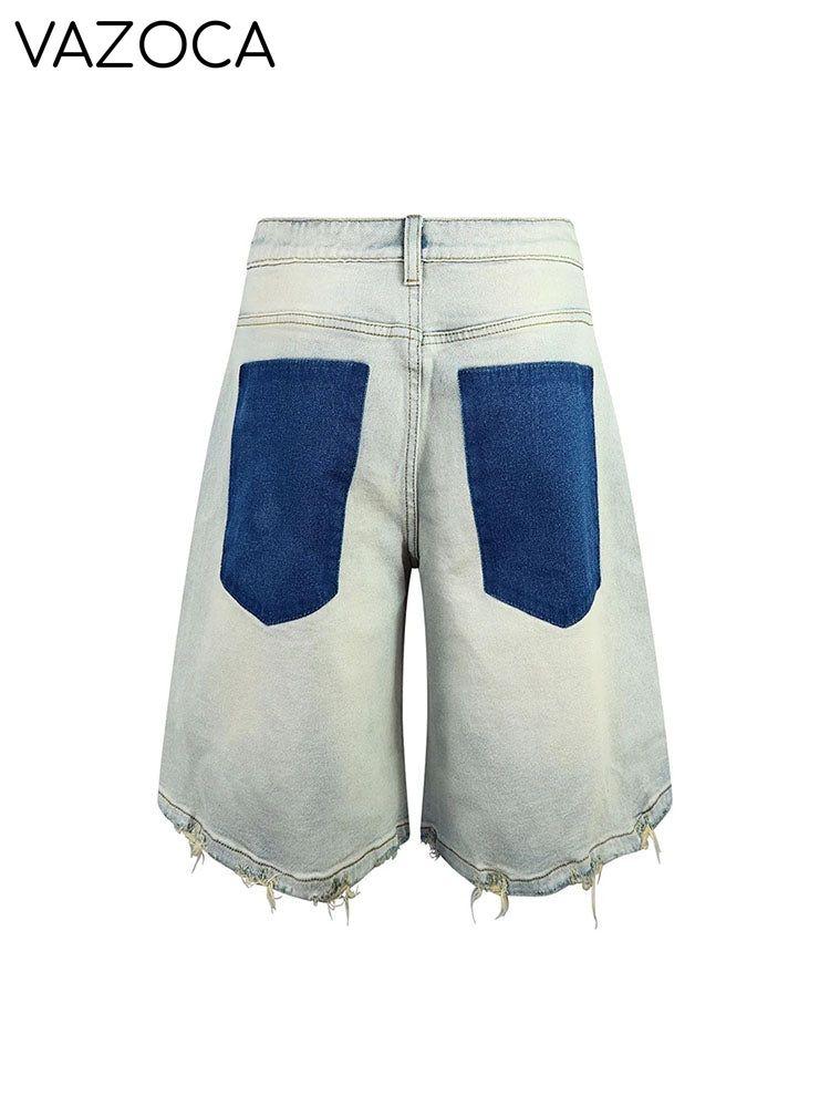 Denim Distressed Bermuda Shorts