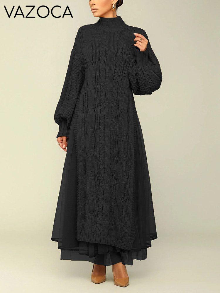 Knit Slit Sweater & Tulle Skirt Set