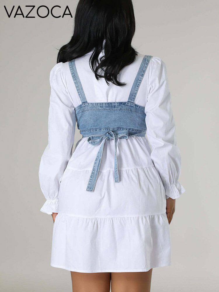Denim Vest & Shirt Dress Set