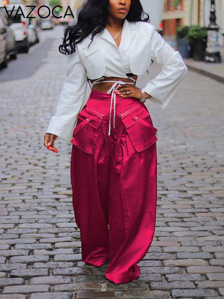 Cargo Pocket Wide Leg Pants