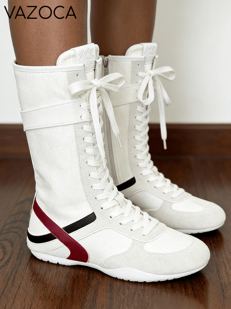 Athleisure Contrast Mid-Calf Boots