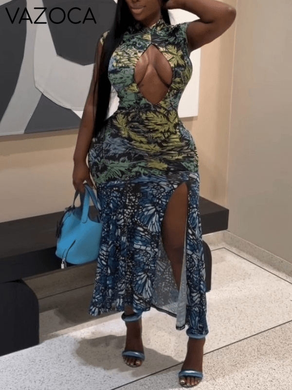 Printed Cut-out Dress