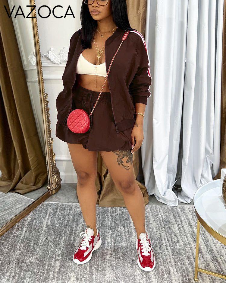 Sporty Jacket & Bubble Skirt Set