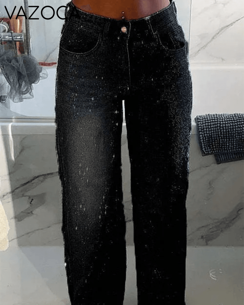 Rhinestone Baggy Jeans