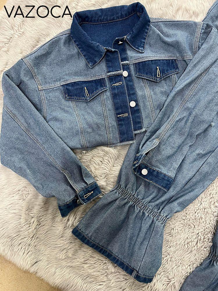 Contrast Cropped Jacket & Pant Set