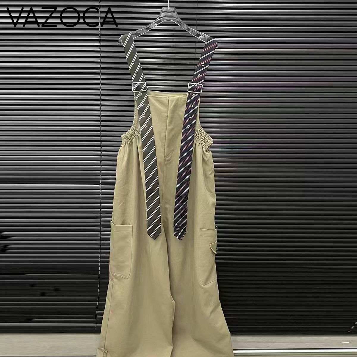Executive Long Tie Style Denim Jumpsuit & Shirt Set