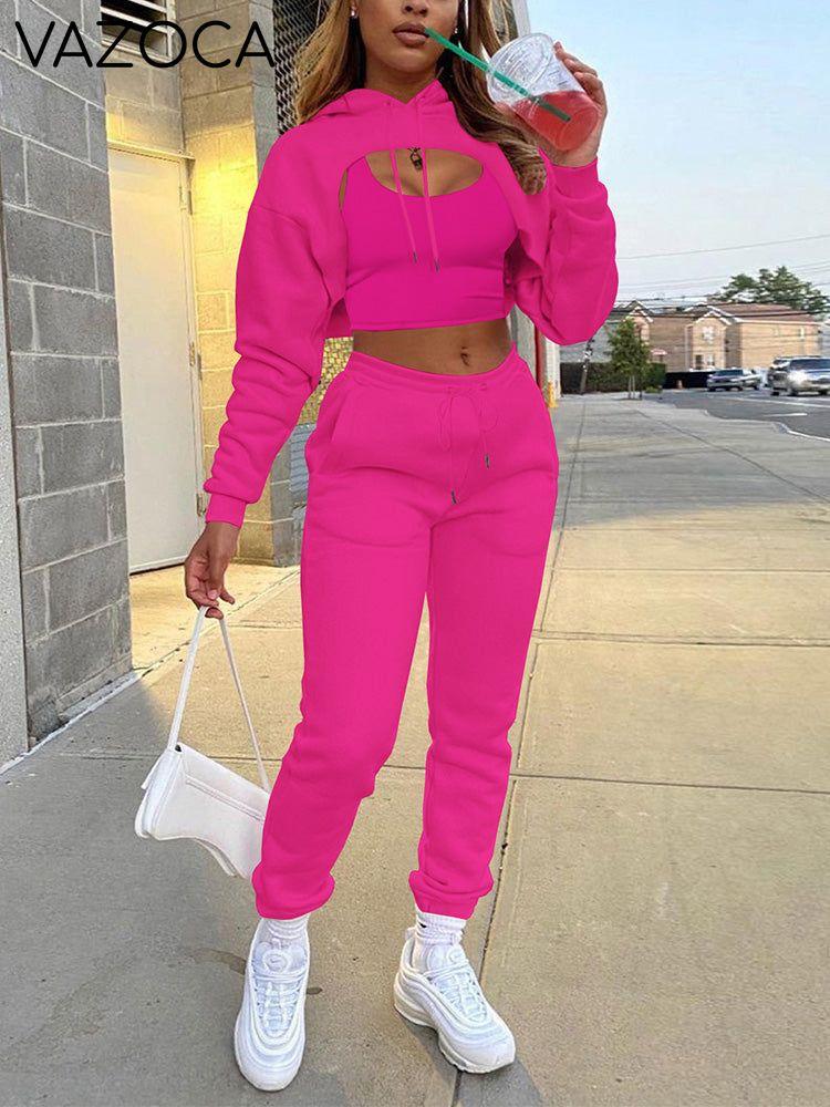 Solid Hooded 3PC Set