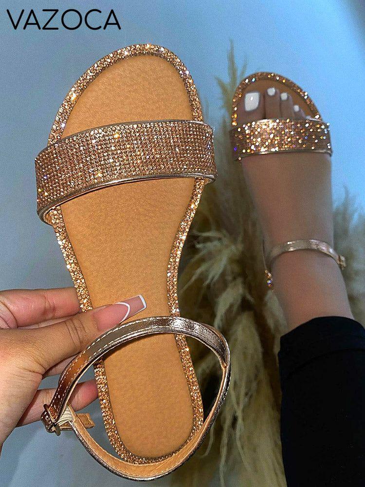Rhinestone Flat Sandals