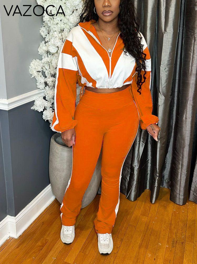 Sporty Contrast Jacket & Leggings Set