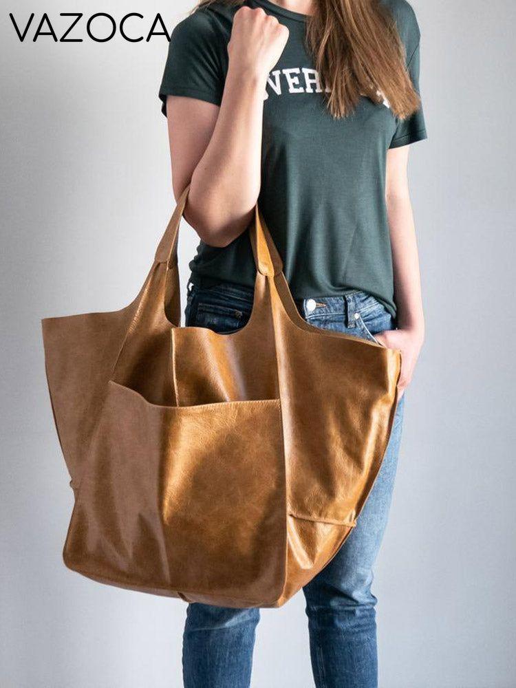 Large Capacity Leather Tote