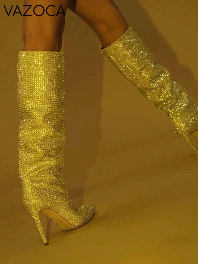 Crystal-Embellished Suede Boots