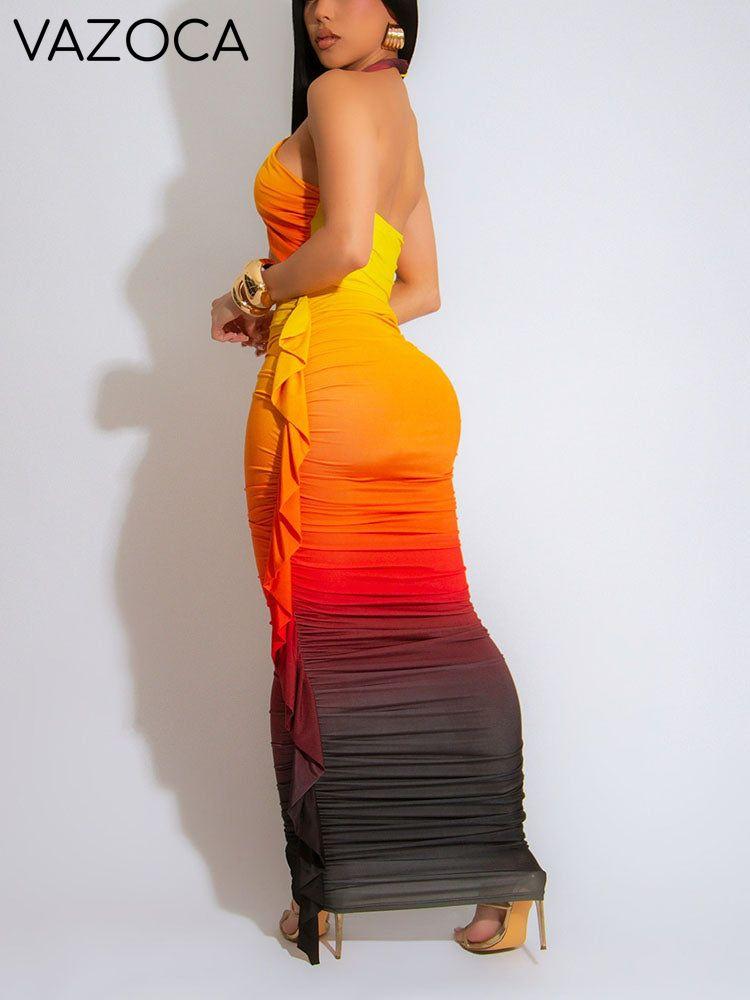 Sunset Ombre Ruched Skirt Set