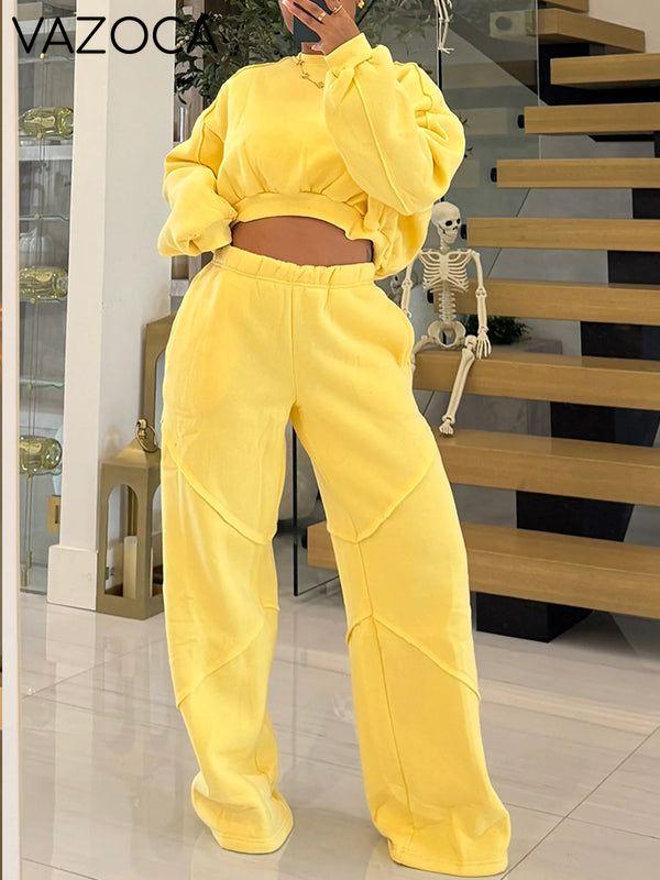 Cropped Sweatshirt & Pants Set