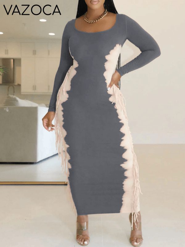 Fringe Combo Printed Dress