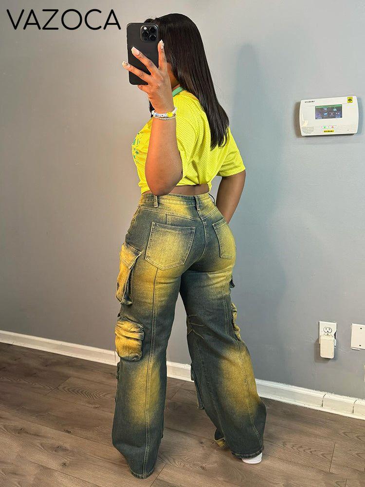 Vintage Washed Cargo Pocket Jeans