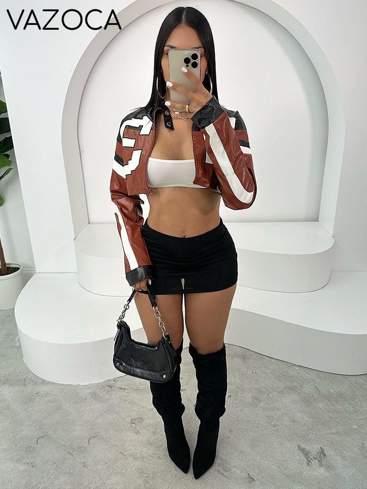 Cropped Leather Motor Jacket