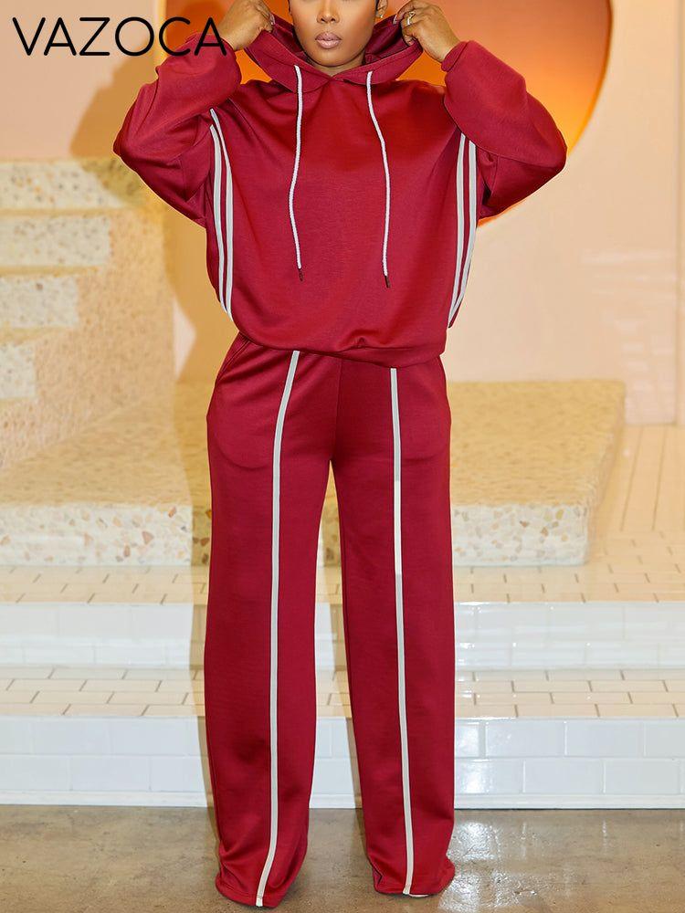 Striped Hoodie & Wide Joggers Set