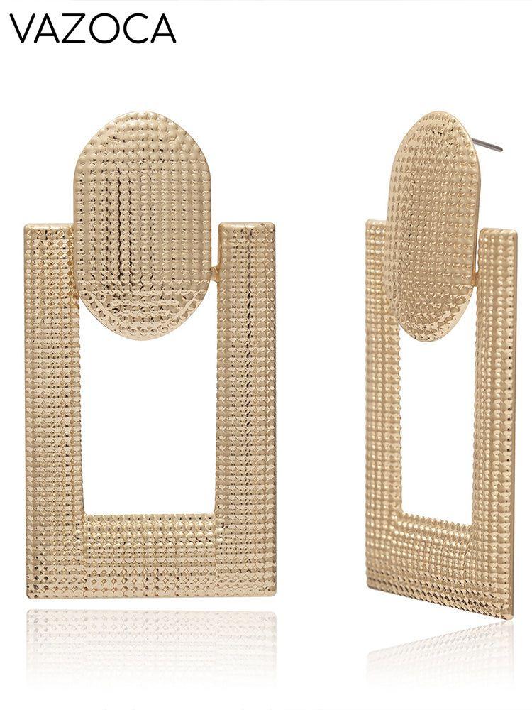 Square Dangling Hollow Earrings