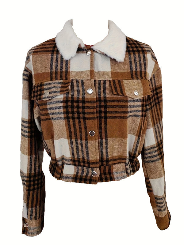 Plaid Zip-Front Jacket