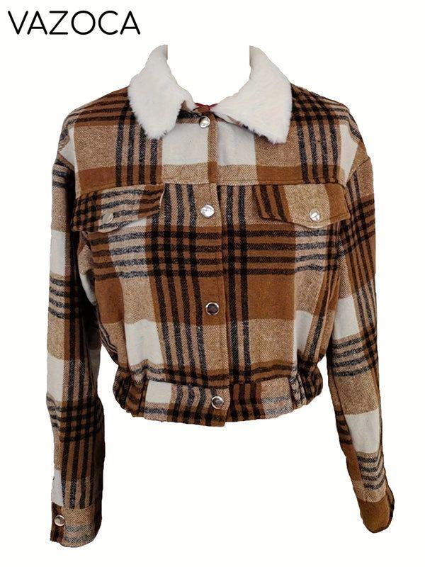 Plaid Zip-Front Jacket