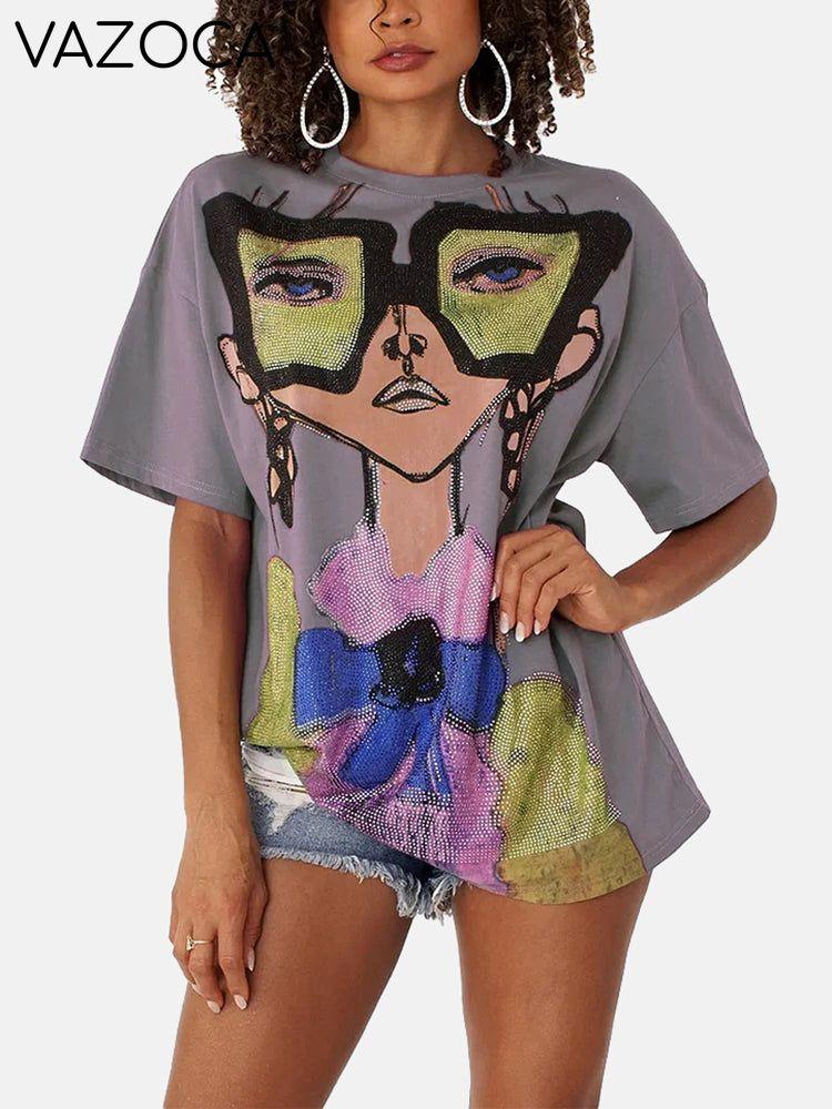 Rhinestones Embellished Casual Tee