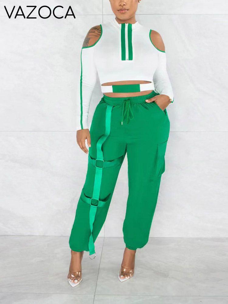 Casual Contrast Jogger Set