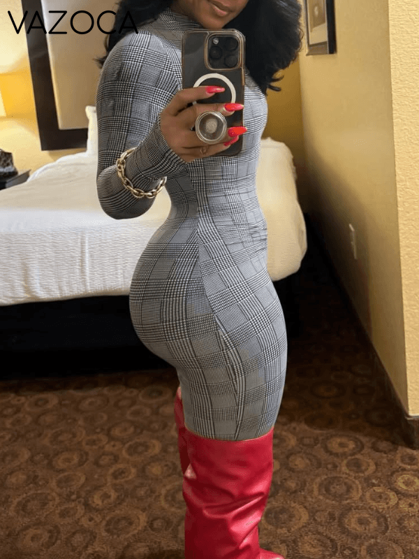 Plaid Skinny Jumpsuit