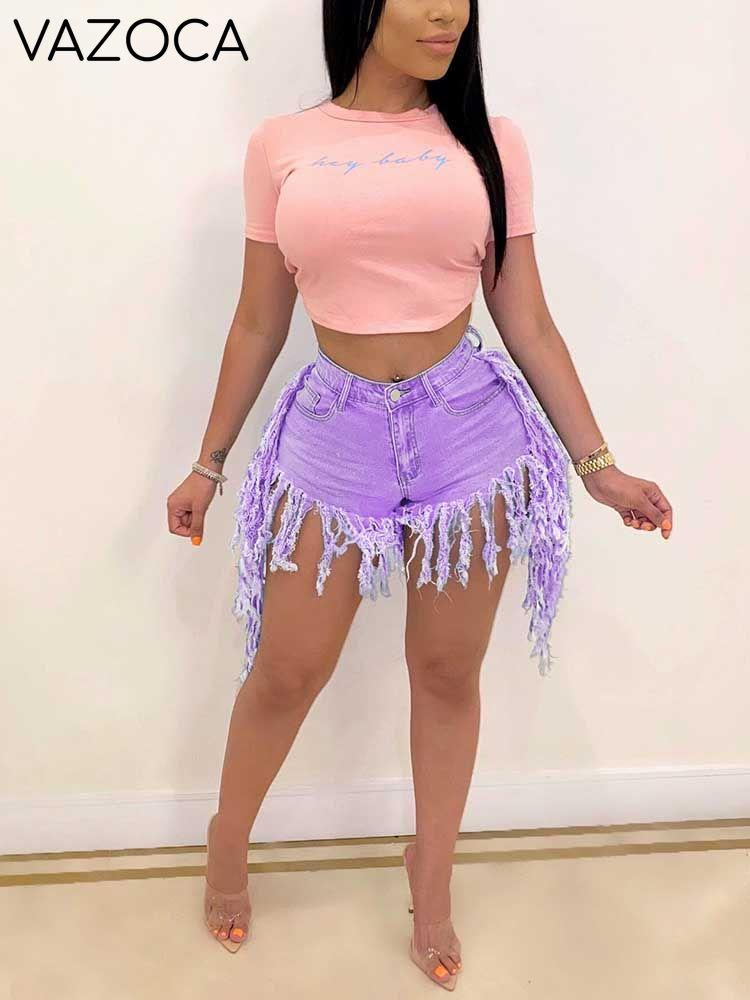 Denim Tassel Shorts