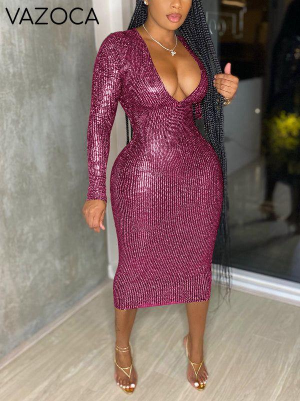 Sparkly V-Neck Dress