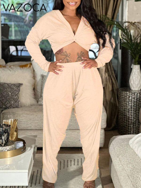 Twisted Crop Top & Pants Set