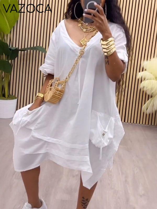 Morchique V-Neck Button Dress