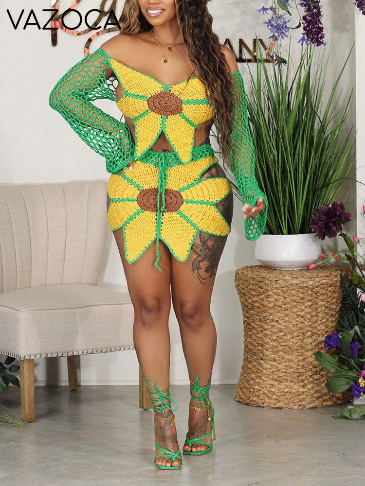 Sunflower Crochet Beach Set