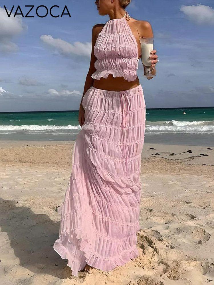 Chiffon Ruffle Skirt Set
