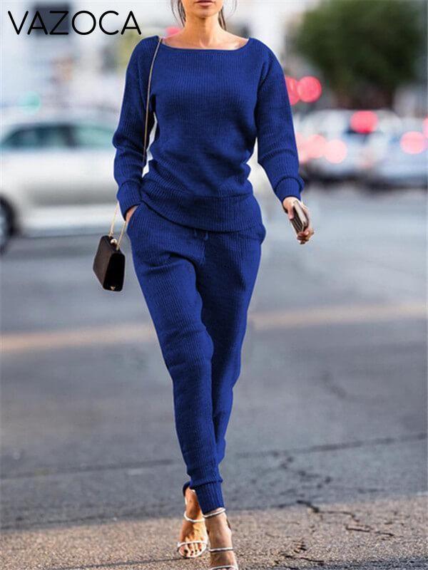 Boat-Neck Rib-Knit Co-ord--Clearance