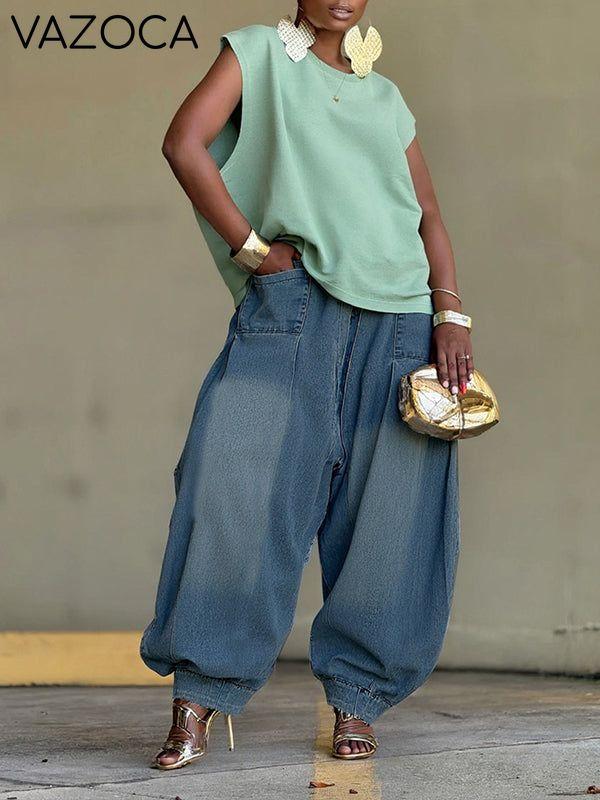 Morchique Wide Leg Jogger Jeans