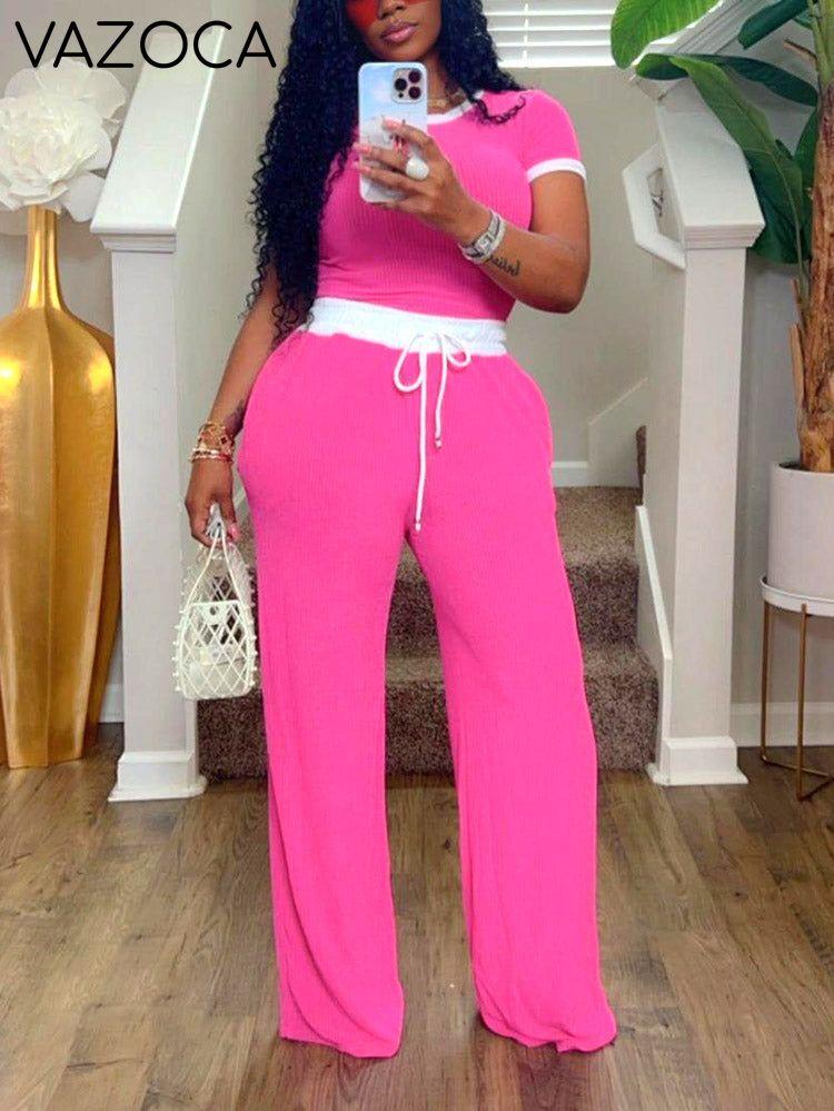 Ribbed Color Contrast Set