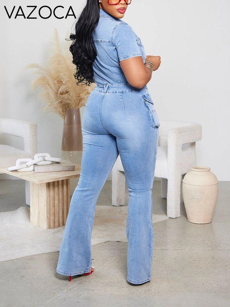 Denim Cargo Jumpsuit